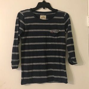 Hollister Striped Navy Blue Sweatshirt